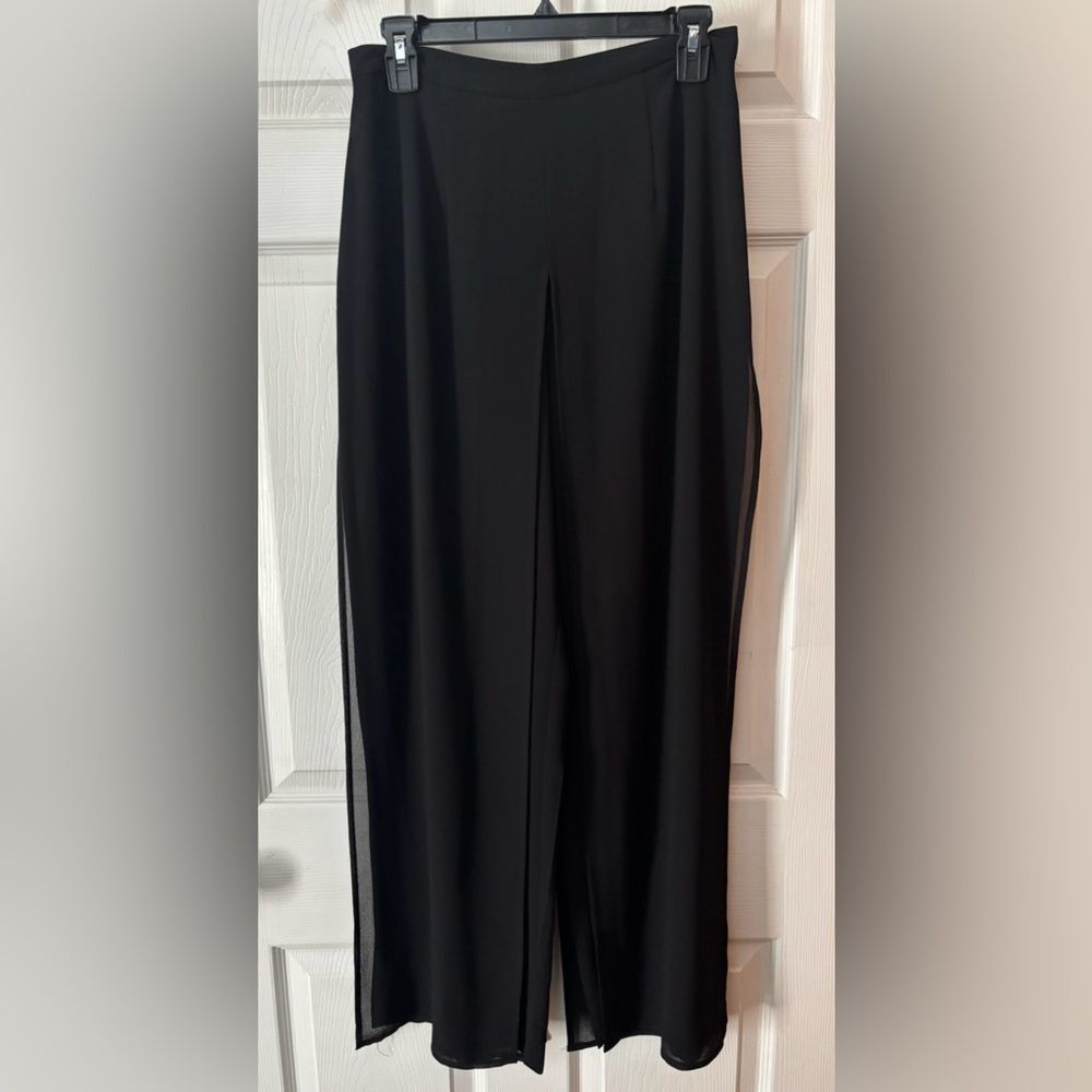 Vtg 90s JR Nites Sz 8 Semi Sheer Black High Waisted Harem Flowly Pants 28x29
